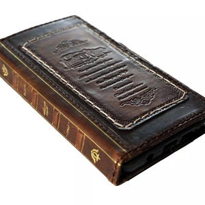 Portafoglio in vera pelle fatto a mano per Galaxy Z Fold 7 6 2 3 4 5, stile Bibbia, carta di credito, copertina Z FOLD, interamente realizzata a mano e cucita a mano.