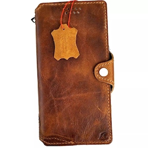 Custodia in vera pelle per Apple iPhone 16 15 14 13 12 11 Pro Max Portafoglio Xs Xr Fatto a mano Design artistico vintage
