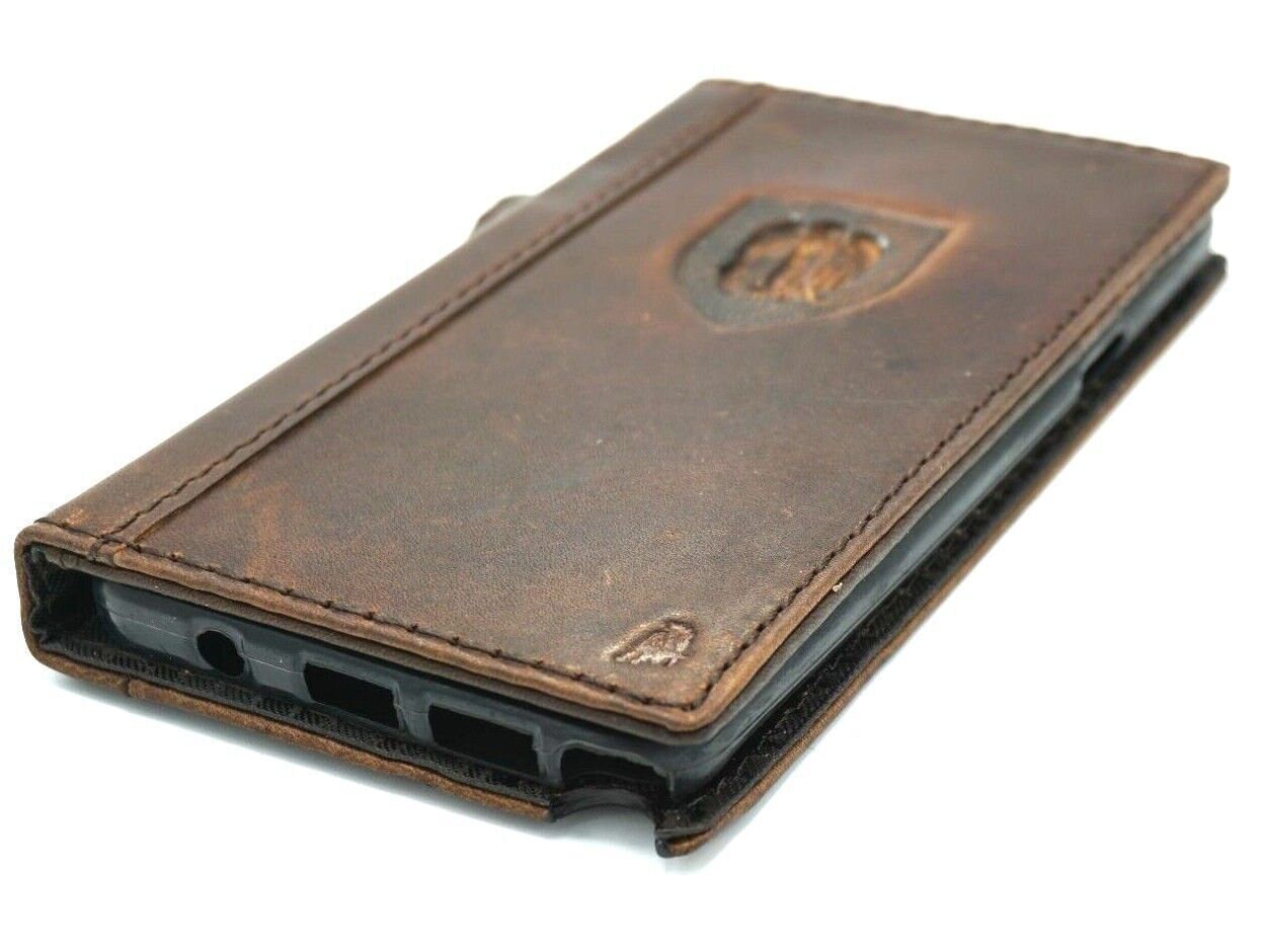 Suncase Custodia In Vera Pelle Per Fairphone 4 5G, Slim-Edition Con Linguetta Di Estrazione E Chiusura Magnetica (Marrone Scuro Antico)