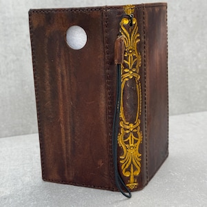 Funda de piel auténtica tipo cartera para iPhone 16, 11, 12, 13, 14, 15 Pro Max, 6, 7, 8 Plus, SE 2020, XS, MINI, estilo libro vintage con ranuras para tarjetas de crédito.