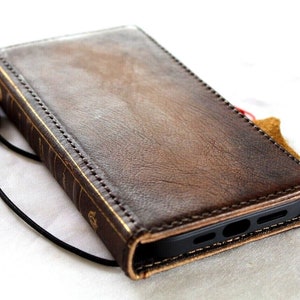 Funda de piel auténtica para Galaxy S20, S21, S22, S23, S24 Ultra FE, Note 8, 9, 10, 20, 21, A71, A51, A12, A31, 4G y 5G, estilo libro bíblico con billetera artística