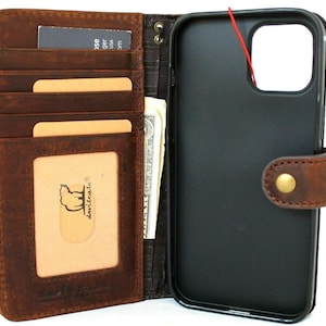 Genuine Leather Case Wallet for Apple iPhone 11 12 13 14 15 Pro Max 6 7 ...