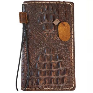 Funda de piel auténtica para Galaxy S21 S22 S23 S24 A53 Ultra FE Note 10 20 Ultra Cartera hecha a mano Ranuras para tarjetas Carga inalámbrica Costura hecha a mano