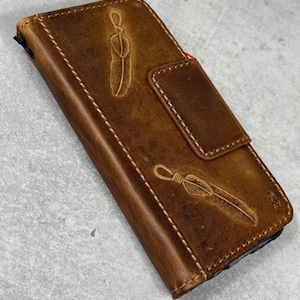 Genuine Leather case For Galaxy S25 S21 S22 S23 S24 A53 Ultra FE Note 10 20  Handmade Wallet Card Slots Luxury Magnetic Book Wallet Cover