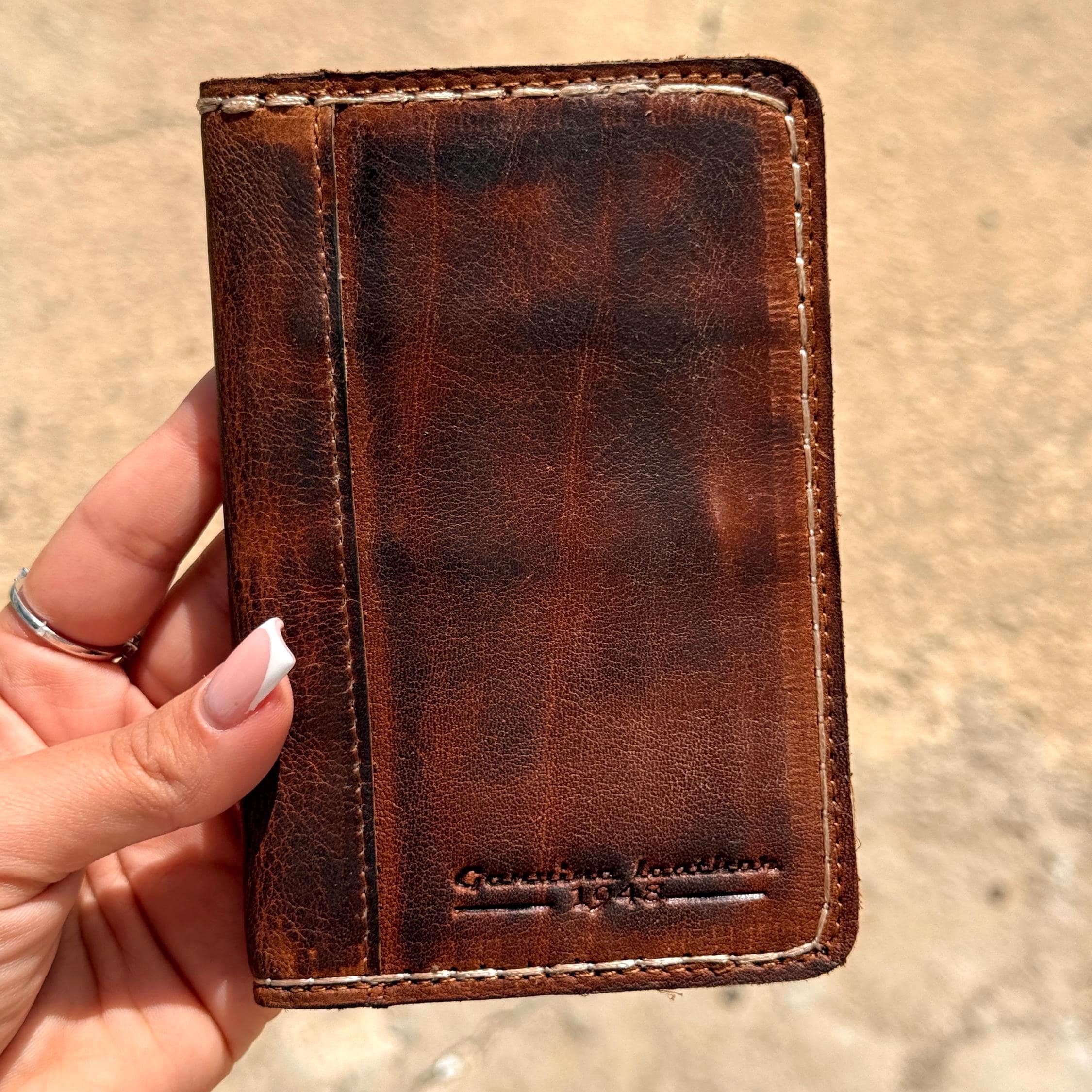 Leather Wallet Thin Soft Credit Card Vintage Designed Diy Reto