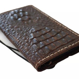 Custodia in vera pelle per Google Pixe 2 3 4 5 5G 4G 6 7 8 9 Fold PRO XL, portafoglio in pelle vintage, design finto coccodrillo, cuciture fatte a mano