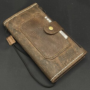 Cuir véritable fait main pour Google Pixel Fold Art portefeuille livre style bible couverture de carte de crédit entièrement fait main cousu main