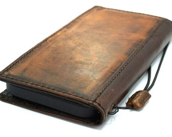 Vintage Leather iPhone Wallet Case: Handmade Book Cover