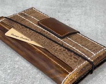 Handmade Leather Wallet Case for Galaxy Z Fold 2/3/4/5/6/7