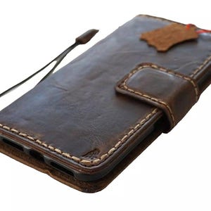 Funda de cuero genuino tipo billetera para Apple iPhone 11 12 13 14 15 16 E Pro Max extraíble 6 7 8 plus SE XS Diseño de libro de arte con puntadas hechas a mano
