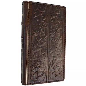 Handgemachte Leder Kunst Brieftasche für Galaxy: Buch Bibel Style Cover