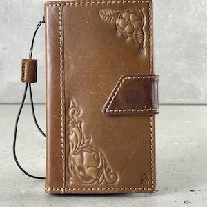 Cuir véritable fait main pour Google Pixel Fold Art portefeuille livre style bible couverture de carte de crédit entièrement fait main