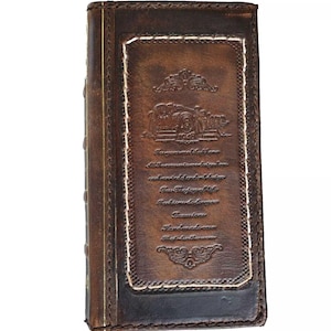 Cuir véritable fait main pour Google Pixel Fold Art portefeuille livre style bible couverture de carte de crédit entièrement fait main