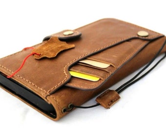 Étui en cuir véritable fait main pour Galaxy S21 S22 S23 S24 Ultra FE Note 20 21 portefeuille livre fait main en cuir brillant pochette pour cartes vintage NOUVEAU