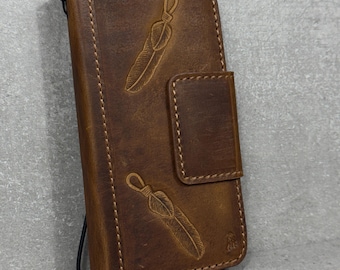 Funda de cuero hecha a mano para Google Pixel: Funda de lujo vintage