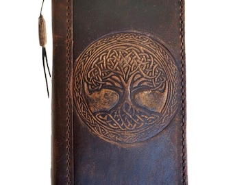 Genuine Handmade Leather For Galaxy Z Fold 2 3 4 5 6 7 Art Wallet Book Bible Style Credit card Z FOLD Cover full handmade Cross design