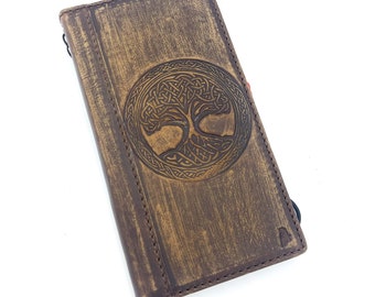 Embossed Tree of Life Leather Galaxy Wallet Case
