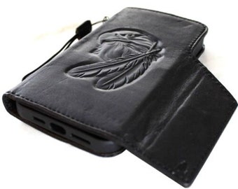 Étui en cuir véritable pour Apple Iphone 15 14 13 12 11 Pro Max Wallet Xs Xr Design artistique fait main vintage