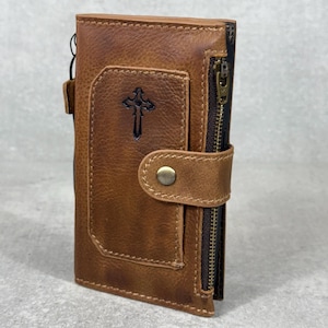 Étui portefeuille en cuir véritable pour Apple iPhone 16 E 11 12 13 14 15 Pro Max 6 7 8 plus SE 2 XS Style fente pour carte de crédit fermeture éclair