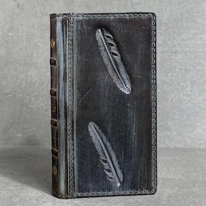 Portafoglio in vera pelle fatto a mano per Galaxy Z Fold 2 3 4 5 6 7, stile Bibbia, porta carte di credito, custodia Z FOLD, fatto a mano, fai da te, design artistico POLACCO