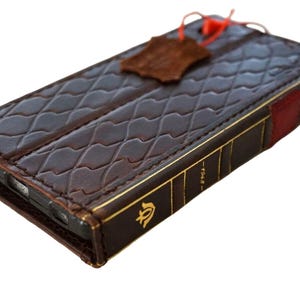 Custodia in vera pelle per Google Pixel 2 3 4 5 5G 4G 6 7 8 9 Fold PRO XL Portafoglio Vintage con scomparti per carte Copertina Libro Design Bibbia Arte Fatta a Mano