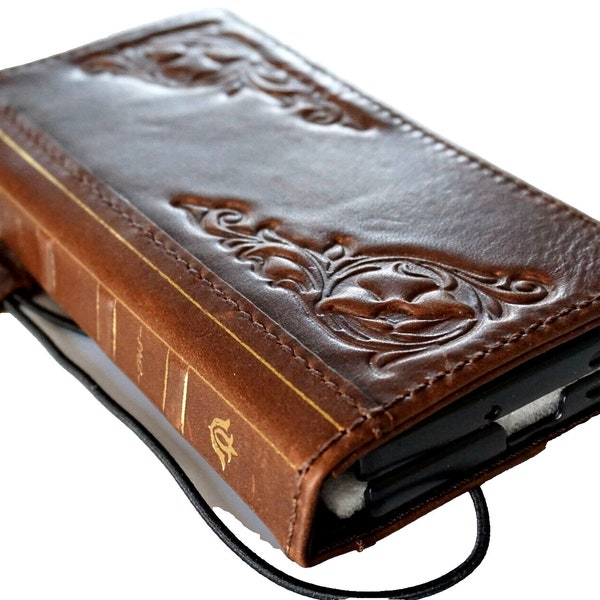 Genuine Leather fo OnePlus Open Case Wallet Handmade Wireless Luxury oiled Ar