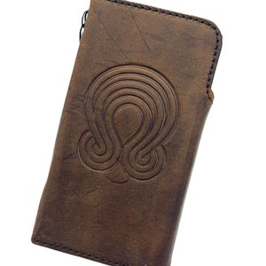 Étui en cuir véritable pour Galaxy S21 S22 S23 S24 Ultra FE Note Étui en cuir véritable fait main housse portefeuille fentes pour cartes tampon poli
