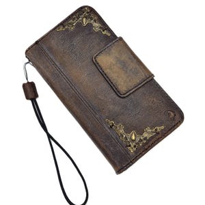Étui portefeuille en cuir véritable pour Apple iPhone 11 12 13 14 15 16 E Pro Max 7 8 SE 2022 Mini XS Style livre fentes pour cartes livre poli luxe vintage