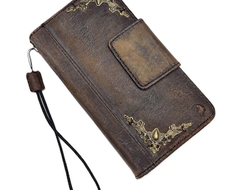 Vintage Leather iPhone Wallet Case: Book Style, Card Slots