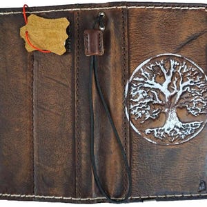Custodia in vera pelle per Google Pixel 3 4 5 6 7 8 9 A Pro XL FOLD Portafoglio Vintage con scomparti per carte di credito Albero della vita Stampa Design Art