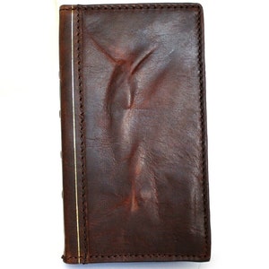 Funda de piel auténtica para Galaxy S21 S22 S23 S24 A53 Ultra FE Note 10 20 Ultra Cartera hecha a mano Ranuras para tarjetas Diseño de libro de lujo Carga inalámbrica