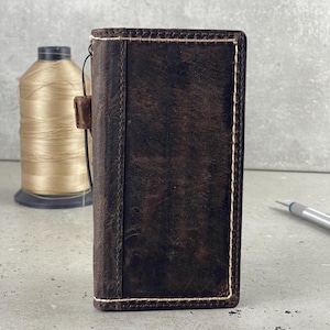Portafoglio in vera pelle fatto a mano per Galaxy Z Fold 6 3 4 5 Art Wallet Book Bible Style Carta di credito Z FOLD Copertina completamente fatta a mano e cucita a mano