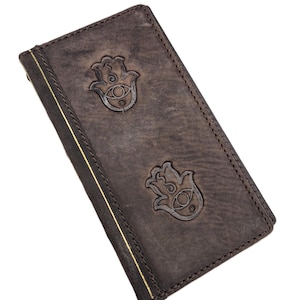 Genuine Leather For Galaxy S20 S21 S22 S23 S24 Ultra FE Note 8 9 10 20 21 A71 A51 A12 A31 4G 5G Case Art Wallet Book Hamsa Style Cover ART