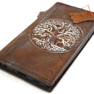 Custodia in vera pelle per Google Pixel 3 4 5 6 7 8 9 A Pro XL FOLD Portafoglio Vintage con scomparti per carte di credito Albero della vita Stampa Design Art