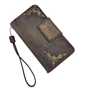 Cuero genuino para OnePlus Open Case Wallet hecho a mano inalámbrico de lujo