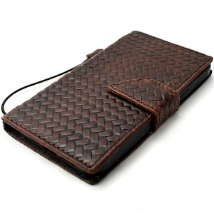 Étui en cuir véritable pour Galaxy S21 S22 S23 S24 A53 Ultra FE Note 10 20 Portefeuille ultra fait main Emplacements pour cartes Portefeuille Couverture de luxe Aimant pour livre