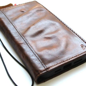 Funda de piel auténtica para Galaxy S21 S22 S23 S24 A53 Ultra FE Note 10 20 Ultra Cartera hecha a mano Ranuras para tarjetas Libro de lujo Retro Lujo arrugado