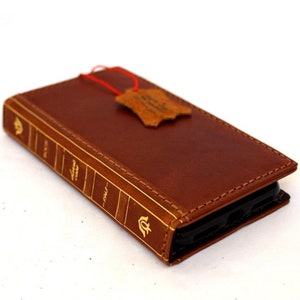 Custodia in vera pelle per Apple iPhone 11 12 13 14 15 16 Pro Max 7 8 Plus SE, stile vintage, realizzata a mano in pelle artistica