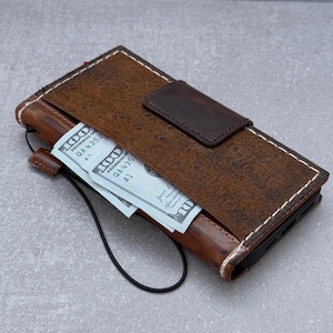 Étui portefeuille en cuir véritable pour Apple iPhone 16 11 12 13 14 15 Pro Max 6 7 8 plus SE 2020 XS MINI Book Style vintage fentes pour cartes de crédit