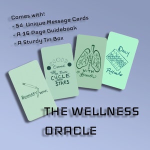 EL ORÁCULO DEL BIENESTAR - Baraja verde de 54 cartas, cartas oráculo independientes, baraja de amor propio, propósito de Año Nuevo para el autocuidado imagen 8
