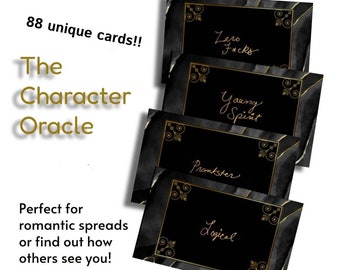 EL ORÁCULO DE LOS PERSONAJES - Baraja de oráculo descriptivo de 88 cartas para principiantes y lectores avanzados, oráculo sencillo e independiente, tirada de oráculo romántica