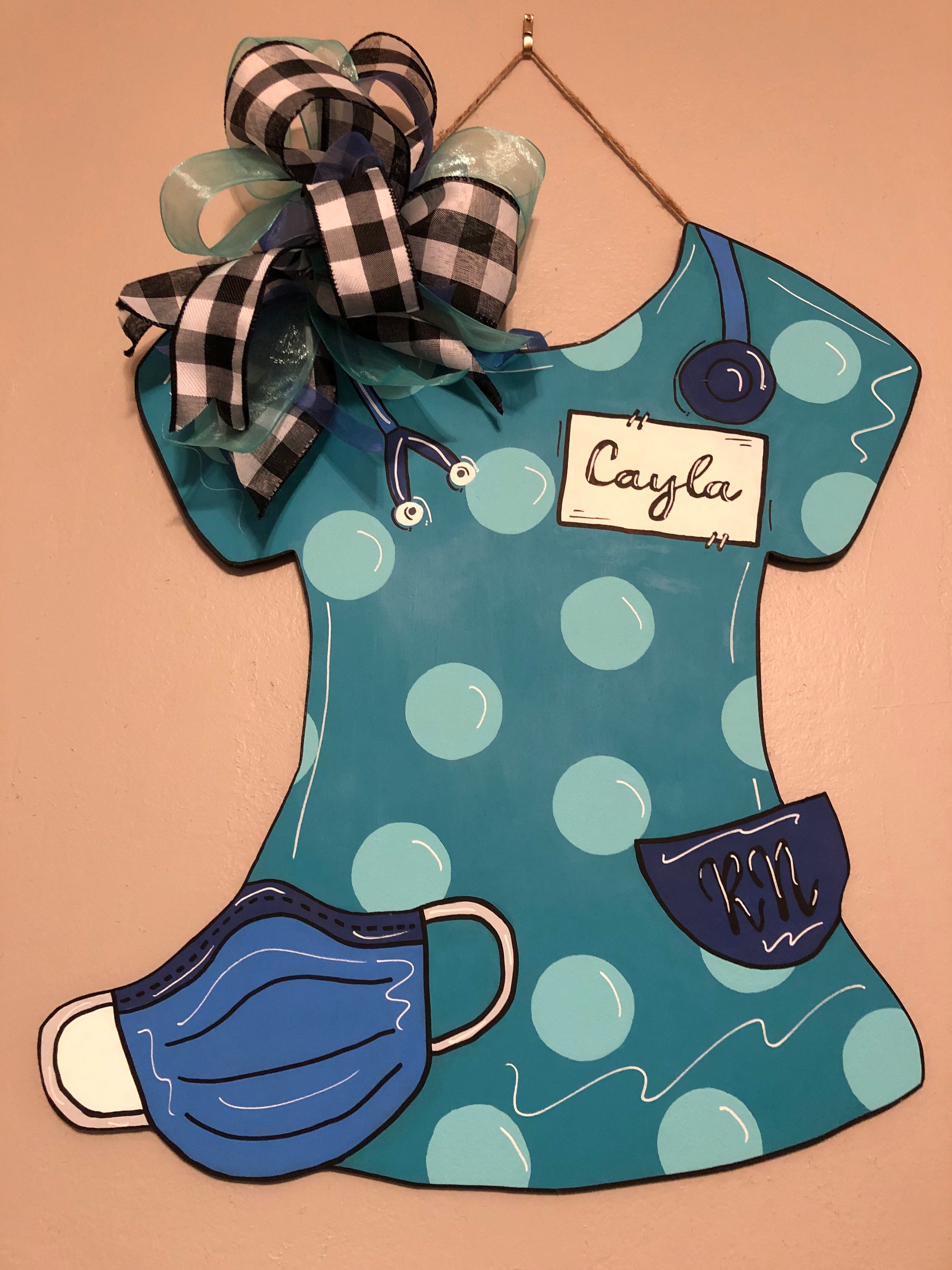 Made to Order Nurse Door Hanger Scrub top Door Hanger Year Etsy