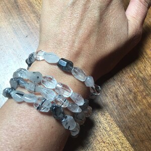 Toumarlined Quartz Elastic Healing Bracelet
