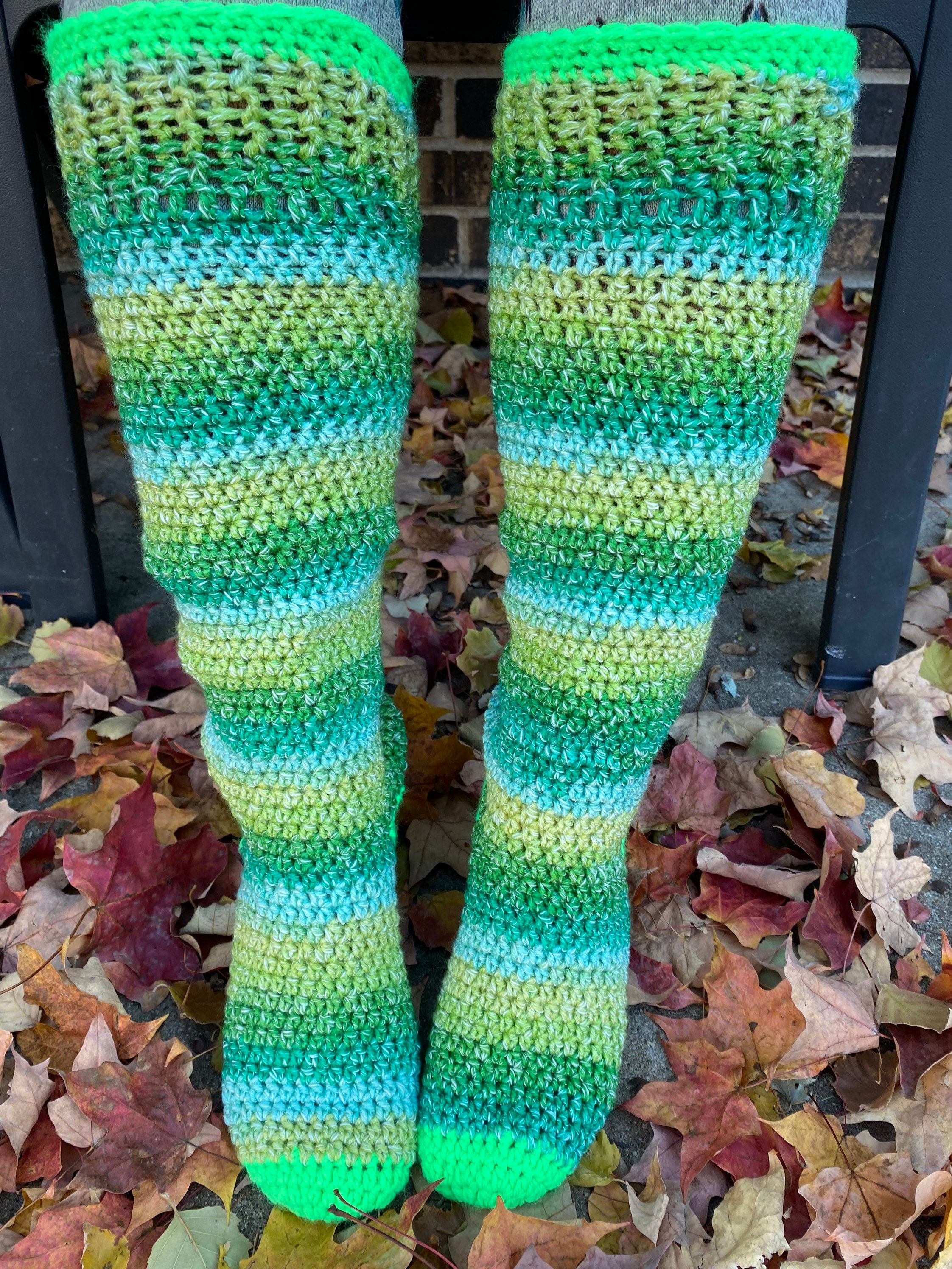Crocheted Knee Length Boot Socks.fits 