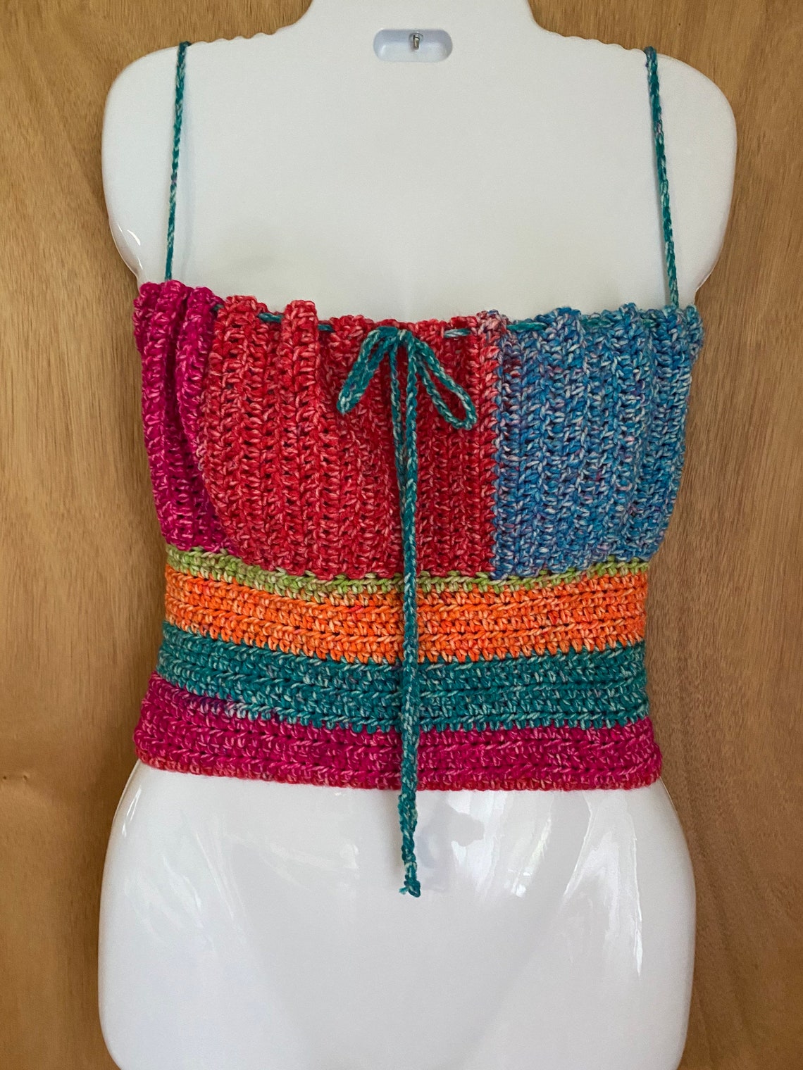 Adjustable crochet corset back top. Comes with FREE matching | Etsy