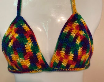 Rainbow Pride adjustable bralette flexible sizing ships free next day TWO free gifts