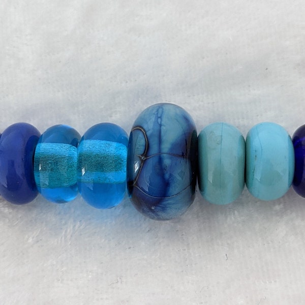 Handmade Blue Lampwork Beads