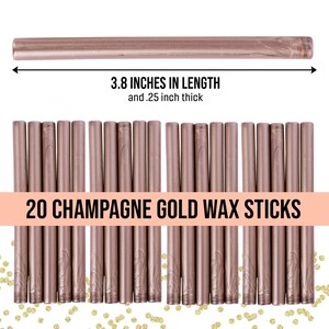 May include: Twenty champagne gold wax sticks, each 3.8 inches long and 0.25 inches thick.