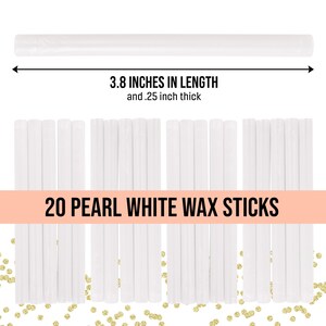 May include: Twenty pearl white wax sticks, each 3.8 inches in length and 0.25 inch thick.  20 PEARL WHITE WAX STICKS