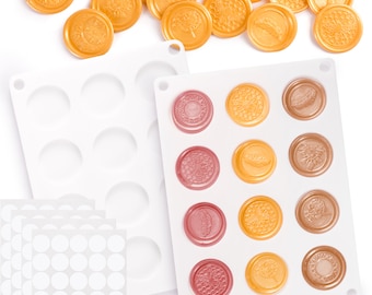 Hoppler Set Of Two 1.2in Cavity Silicone Wax Stamp Kit Mats For Wax Seal Stamp - Sealing Wax Seals. Tested Size For Perfect Wax Seals.
